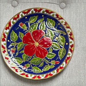 Vibrant Floral Decorative Plate by Rodos Keramik. Paradise Rodos